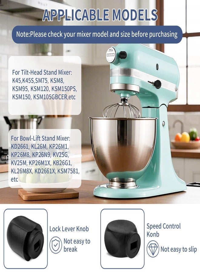 مقبض تحكم السرعة ETZ بديل، مقبض ذراع القفل (3 مجموعات) لخلاط KitchenAid القائم سعة 5 كوارت، 6 كوارت، K45، خلاط ذو رأس مائل K45 K45SS، KSM75، خلاط ذو وعاء قابل للرفع KD2661، KL26M، KP26M1 - Image 4